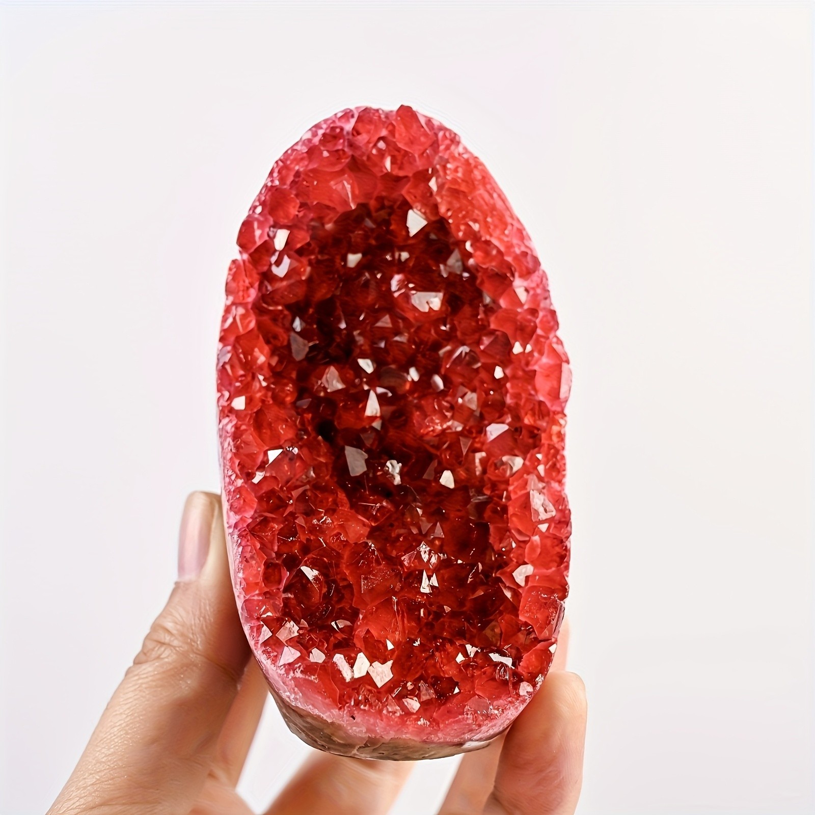 200-300G Red Crystal Quartz Decor Cluster Feng Shui Office Collection Gift