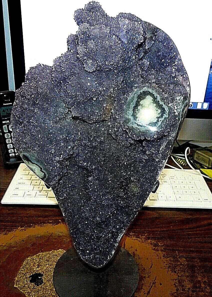 HUGE AMETHYST CRYSTAL CLUSTER GEODE URUGUAY CATHEDRAL STALACTITE BASE STAN