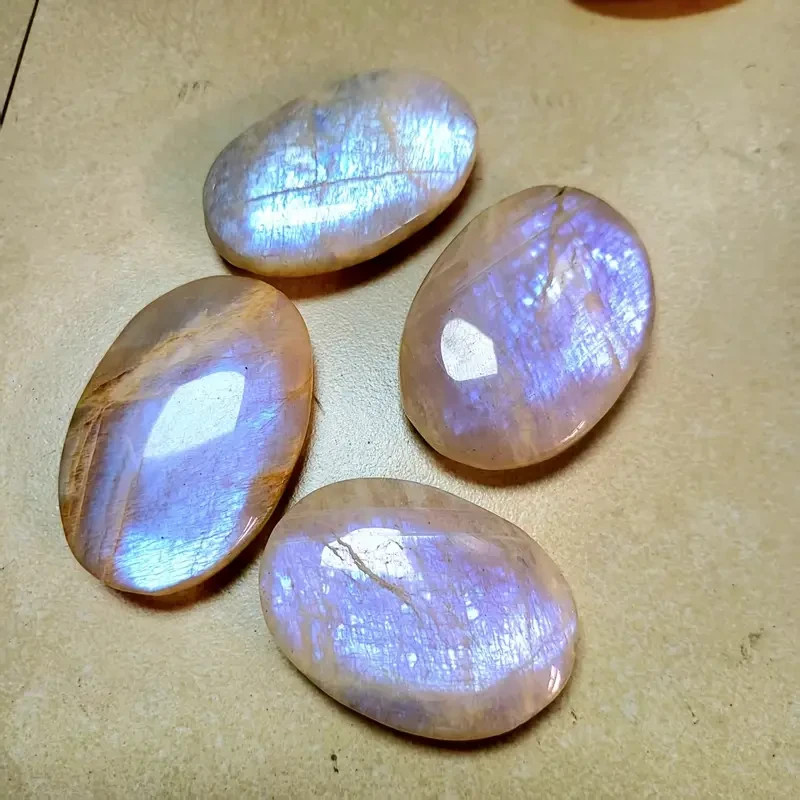 Natural Moonstone Palm Stone Healing Crystal Tumbled Stone June Birthstone Gifts